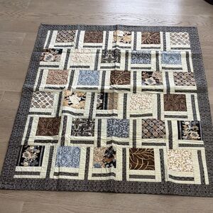 New Elegant Patchwork Quilt in Brown,Black, Gold and  Cream